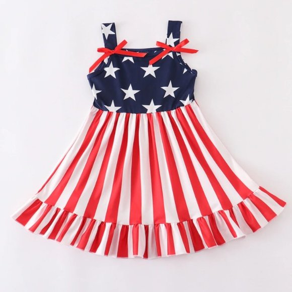 Other - 4th of July Girls Boutique Patriotic Star & Stripes Flag Dress